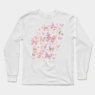 Lady Blue Butterfly Long Sleeve T-Shirt